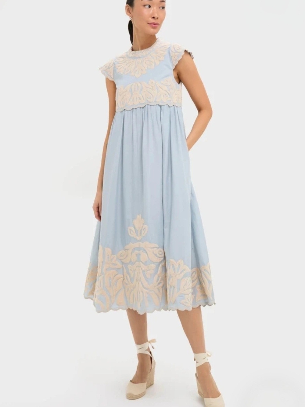 SEA Alexandra Scalloped Maxi Dress- SZ S - Picture 2 of 5